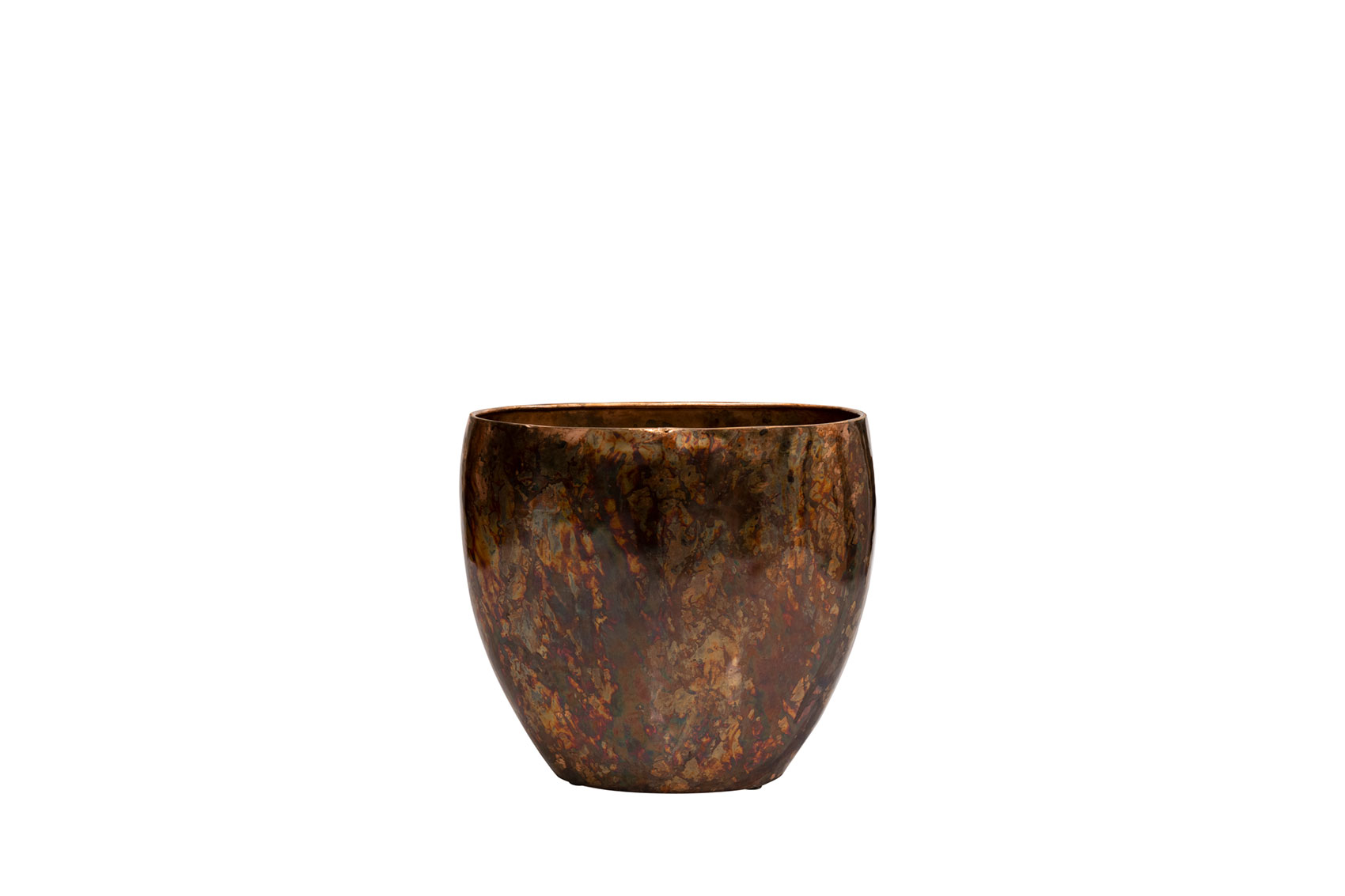 Obal / Planter 'Bent' hnědý (goldwash) P30x18, V24 cm