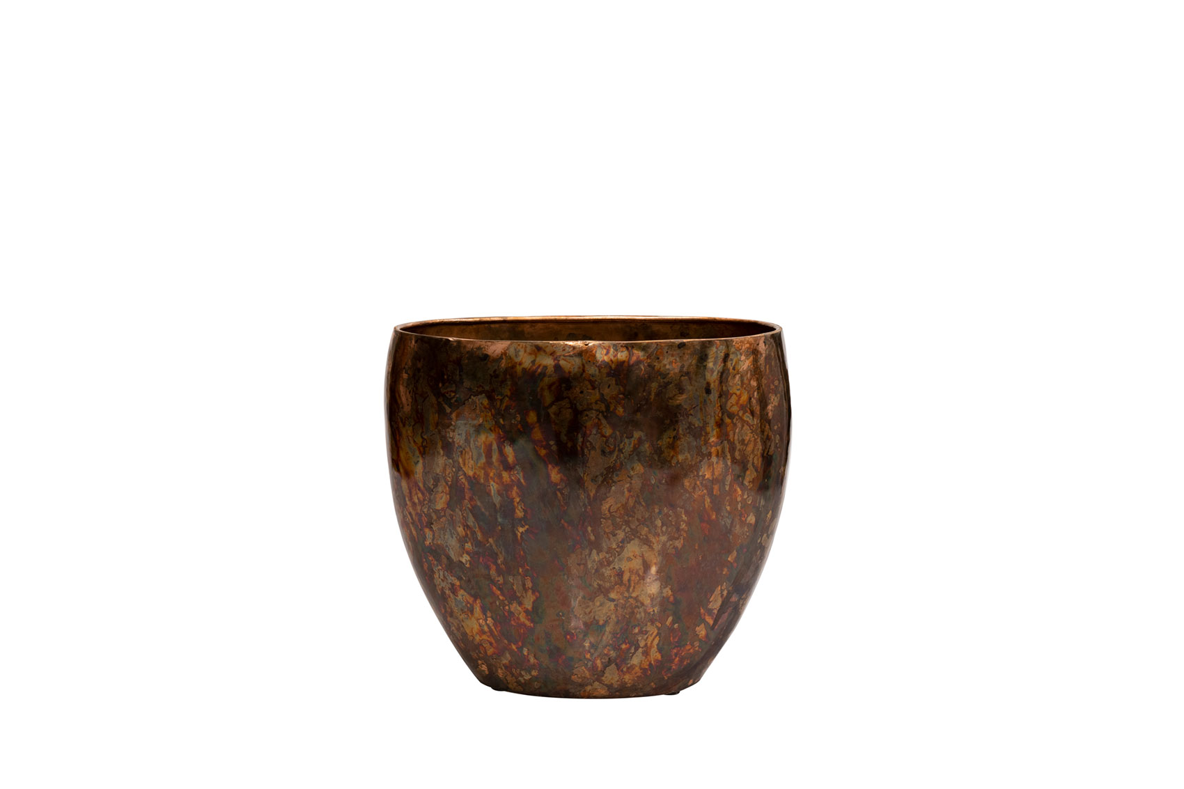 Obal / Planter 'Bent' hnědý (goldwash) P36x21, V31 cm