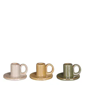 Svícen 'Graca' 3 druhy béžový V5, P9 cm