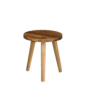 Odkládací stolek z recyklovaného dřeva hnědý - V28, P26 cm