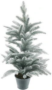 Borovice stromeček zasněžené  v zinkovém obalu V60 cm 