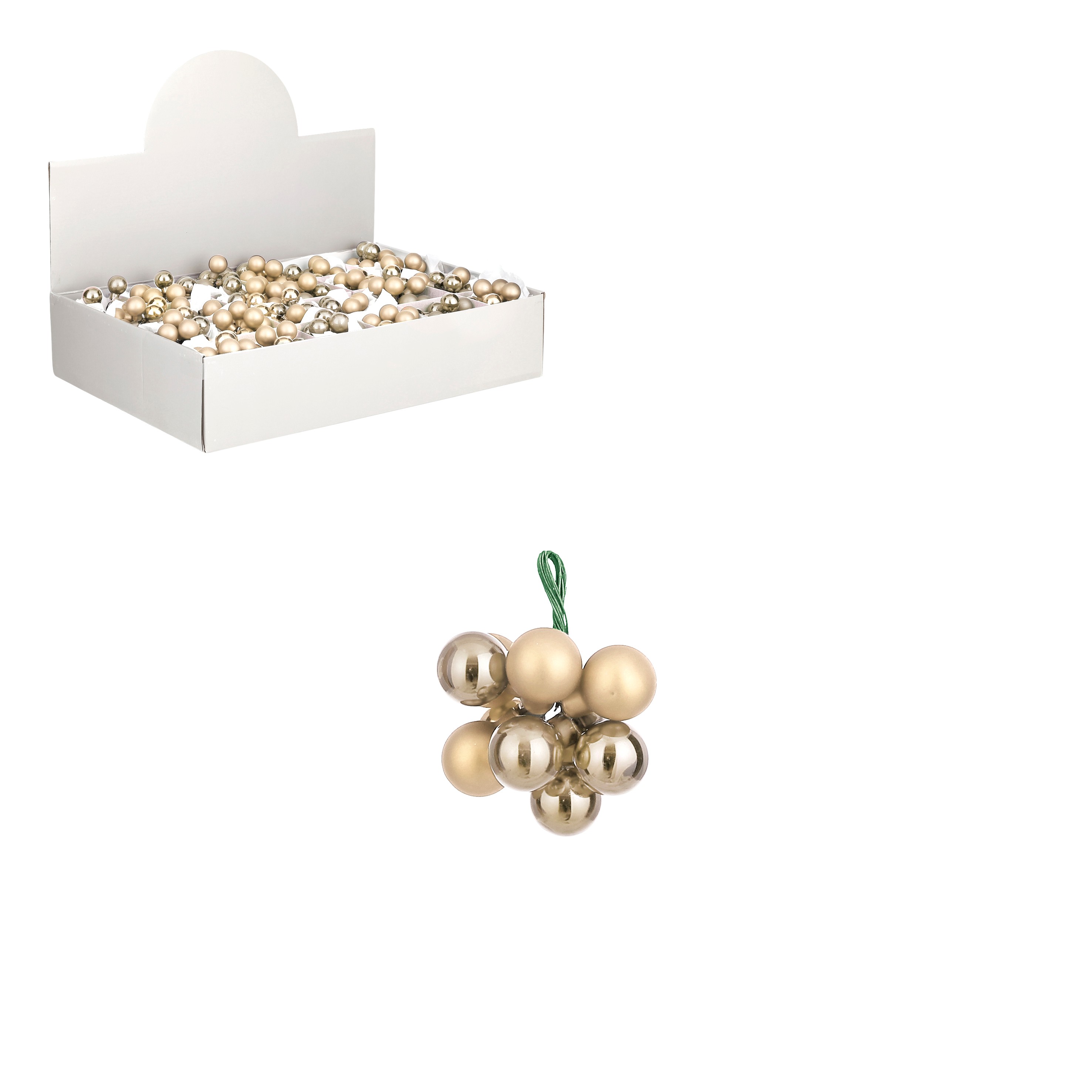 Vánoční ozdoba hnědá (champagne) průměr 2 cm