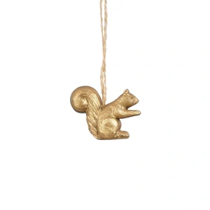 B - Ornament veverka zlatá - d5,5xš2xv4,5cm