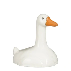 Dekorace husa bílá - d20 x š15,5 x v20,5cm