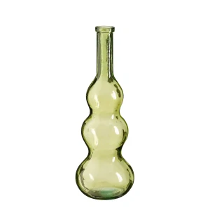 Váza Benito z recyklovaného skla, levá, zelená - v75 x p26,5cm