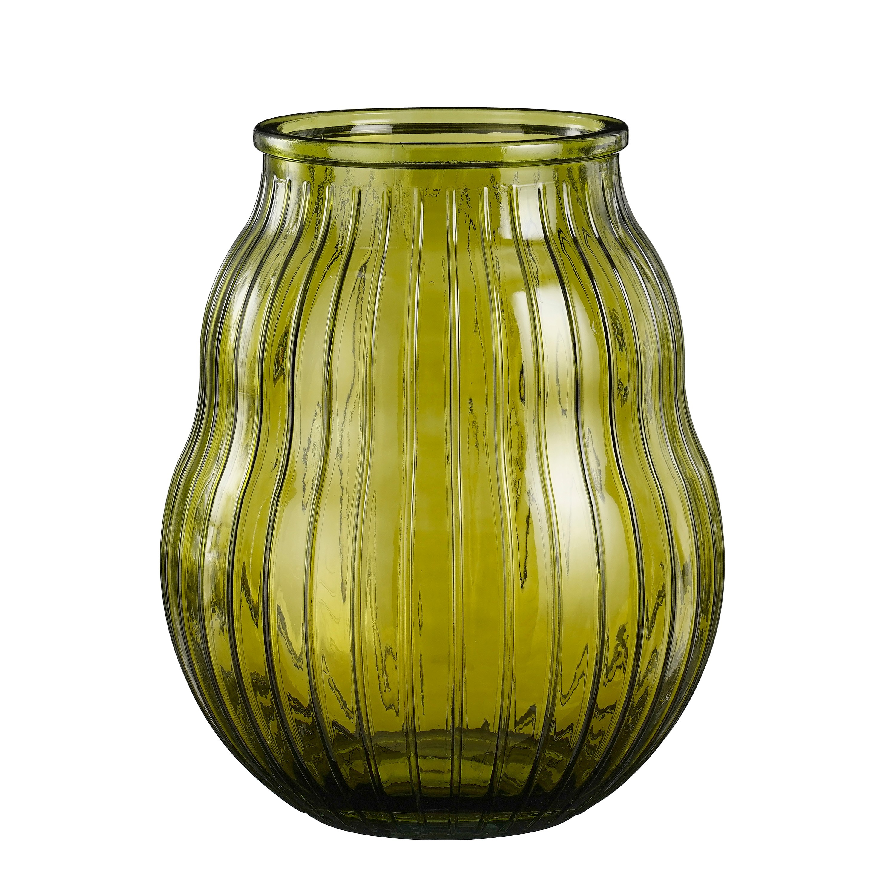 Váza Sandy z recyklovaného skla, zelená - v 35,5 x p 29 cm