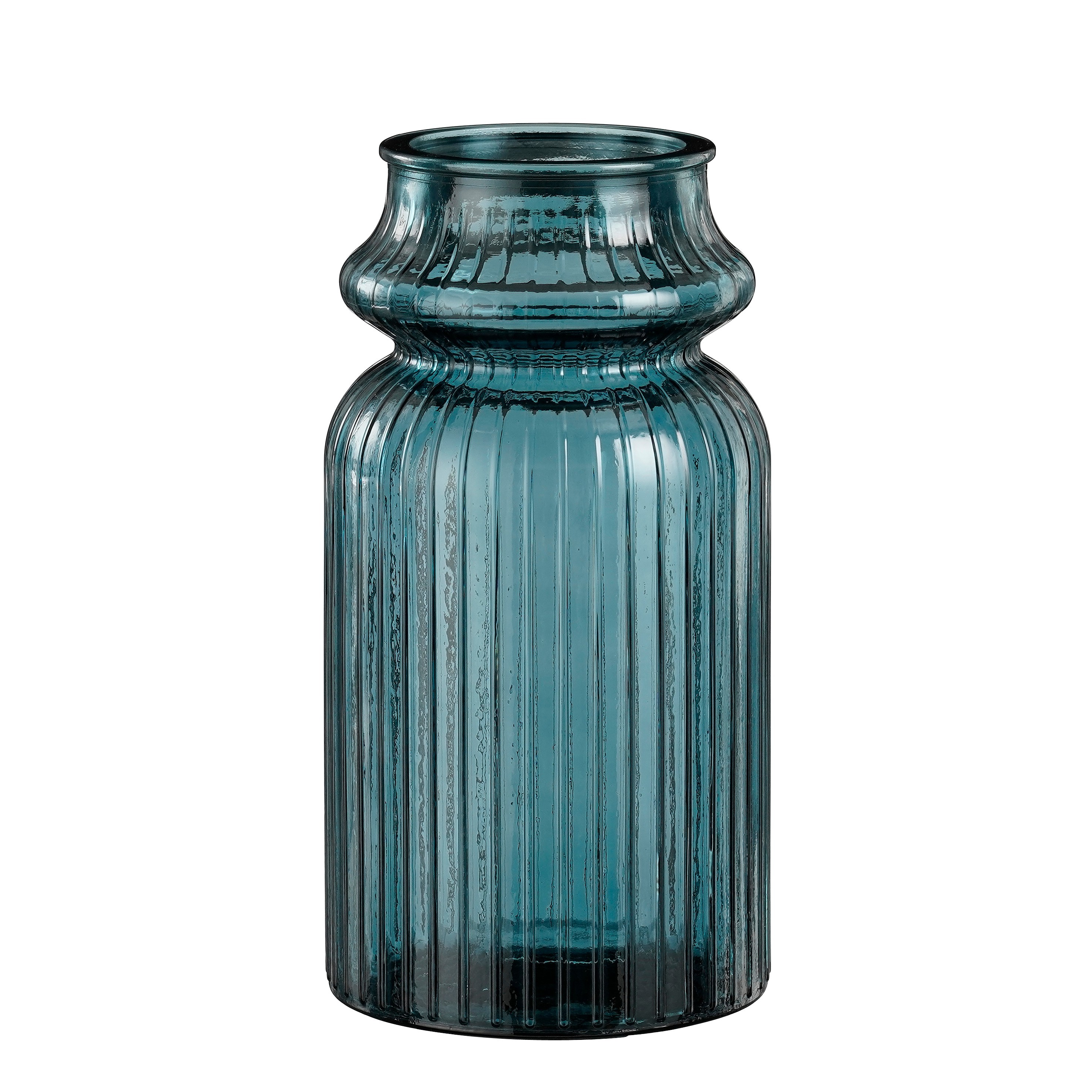 Váza Rosa z recyklovaného skla, tyrkysová - v28 x p15cm