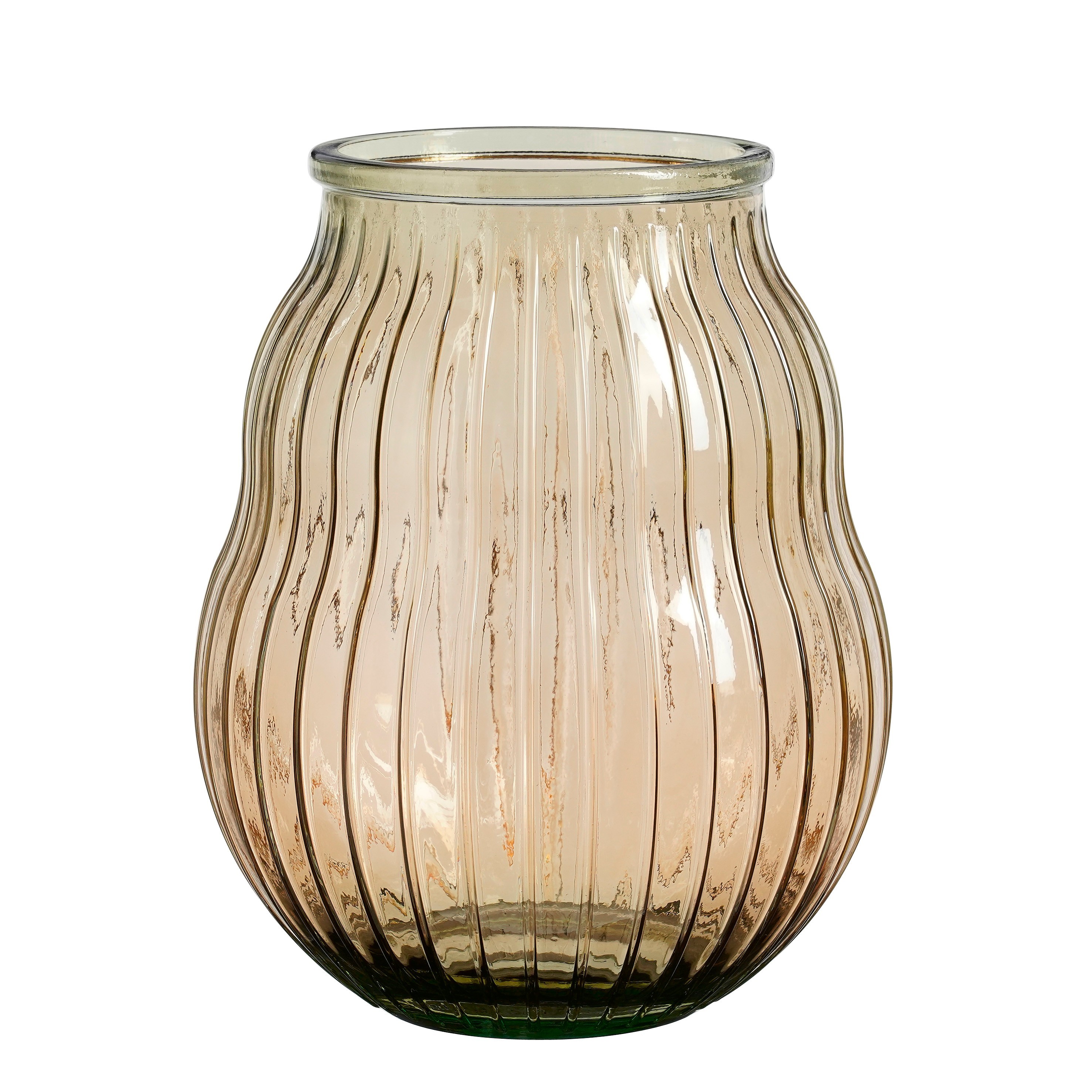 Váza Sandy z recyklovaného skla, levá, hnědá - v 35,5 x p 29 cm