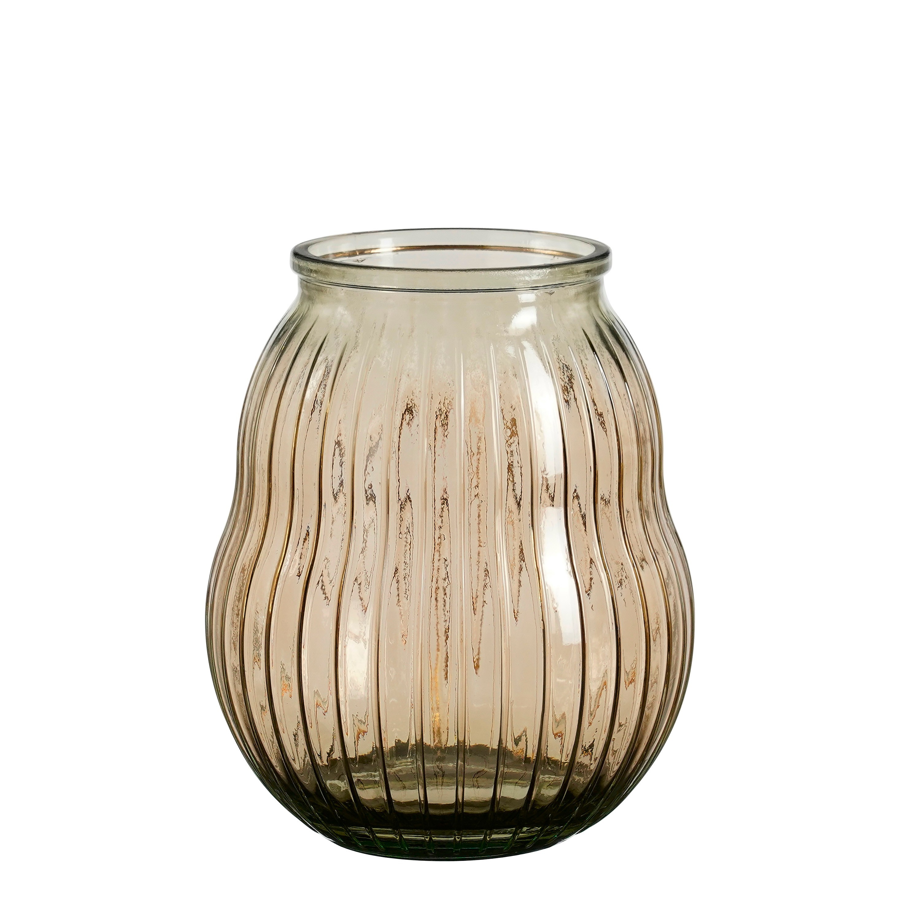 Váza Sandy z recyklovaného skla, levá, hnědá - v 23 x p 19 cm