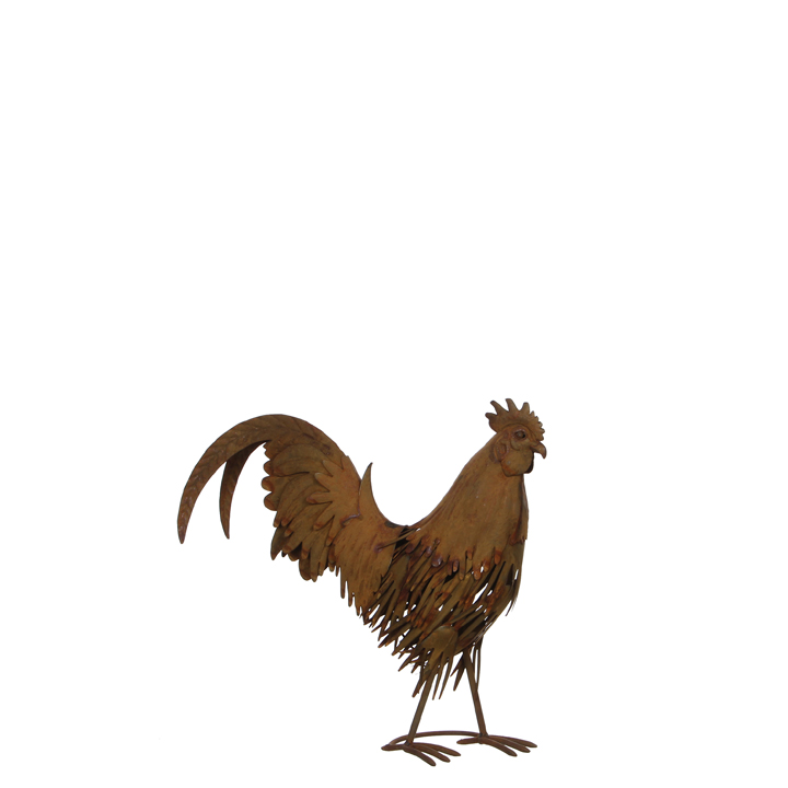 Rooster rust 39,5x12x34cm
