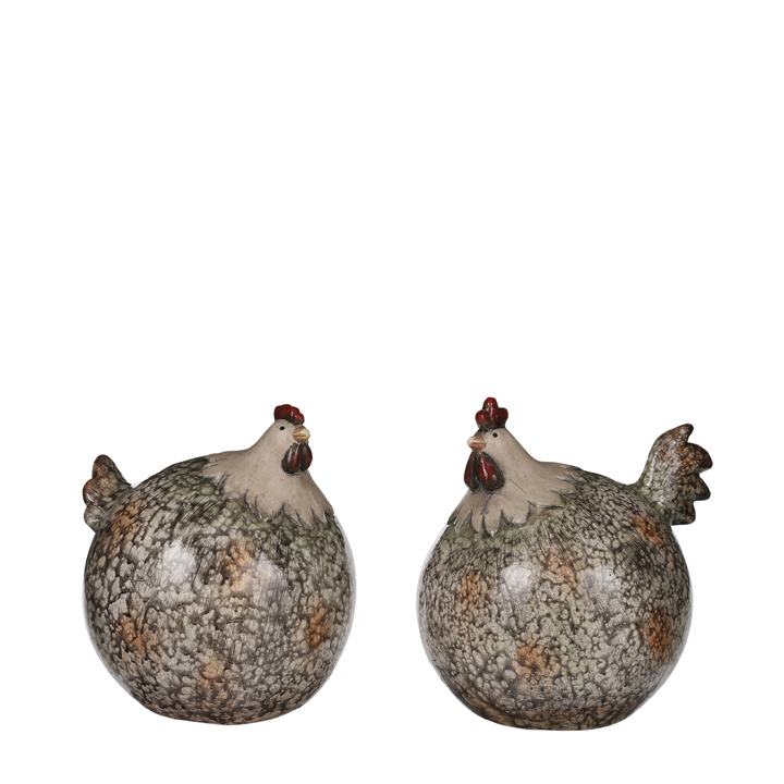 Chicken rooster brown 14,5 x 13 x 15 cm