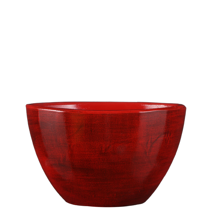 Lester pot oval red 30x17x19cm