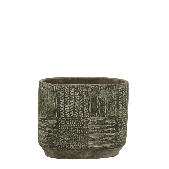 Lynn pot oval green 23x13,5x20cm
