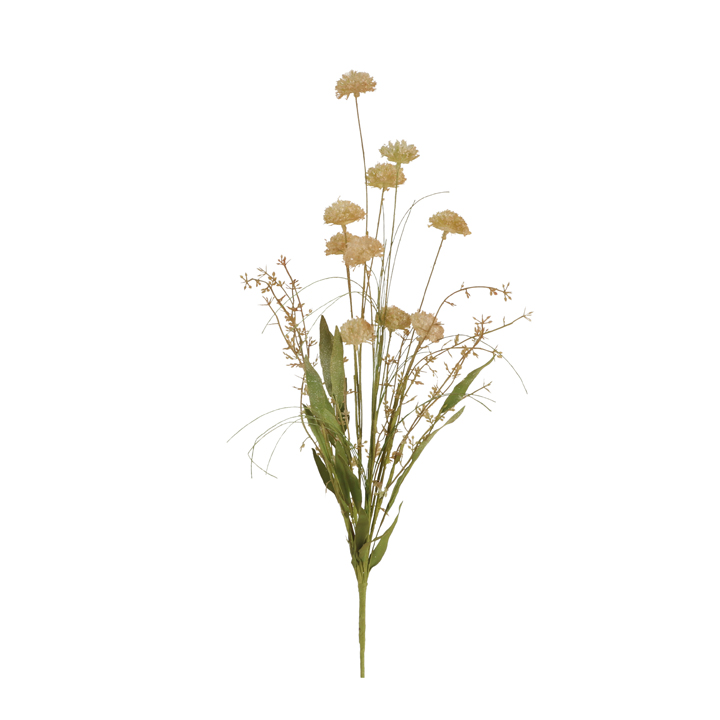 Dried-look pom pom green 53x7cm