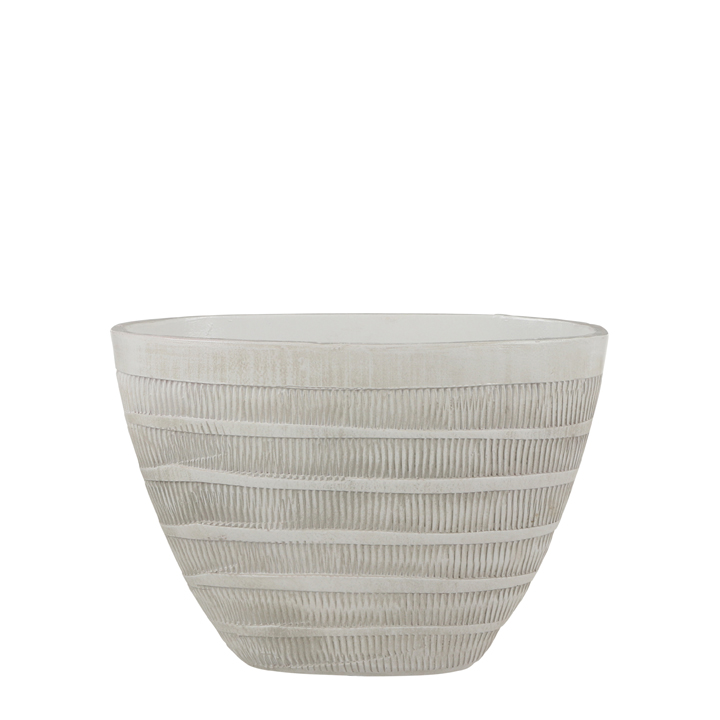 Vincent pot oval off white 20x38x26cm