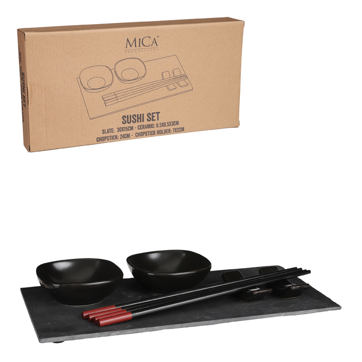 Lasio sushi set black 15 x 30 x 4 cm