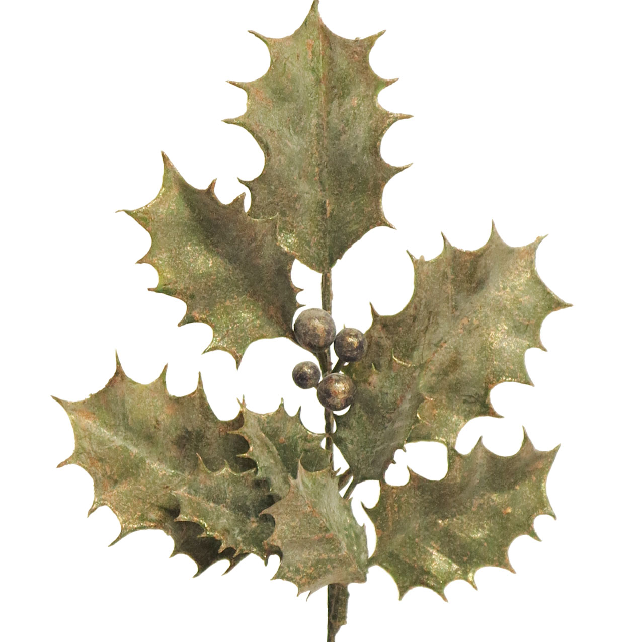 skotská cesmína - Scotch holly spray hnědá 28cm