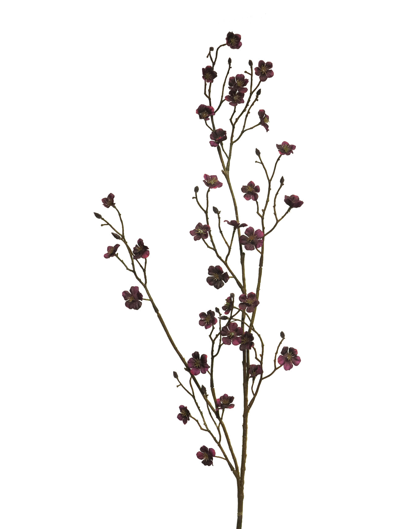 Mini blossom spray Sophia aubergine/červená 92cm