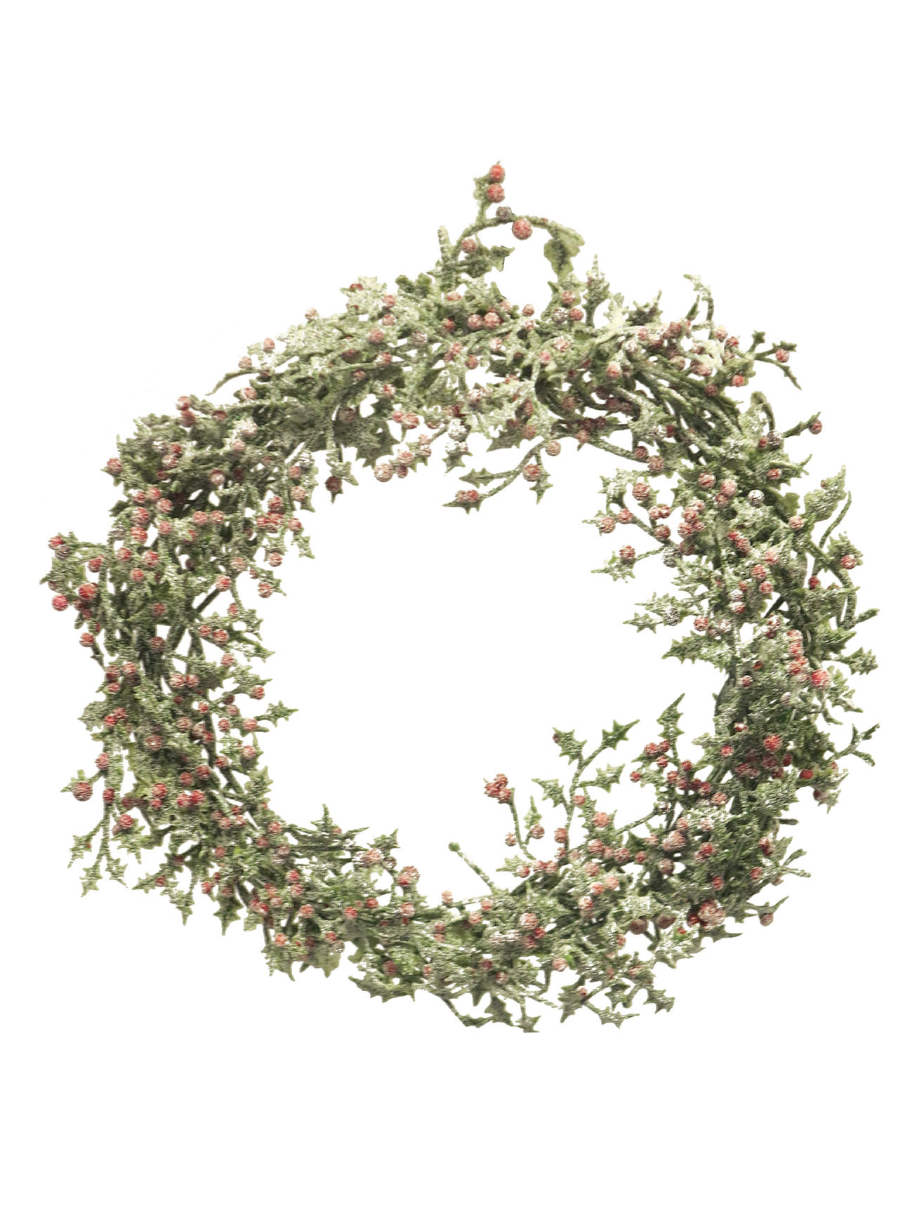 Věnec mini holly candle ring s bobulemi bílý/zelený  P10 cm