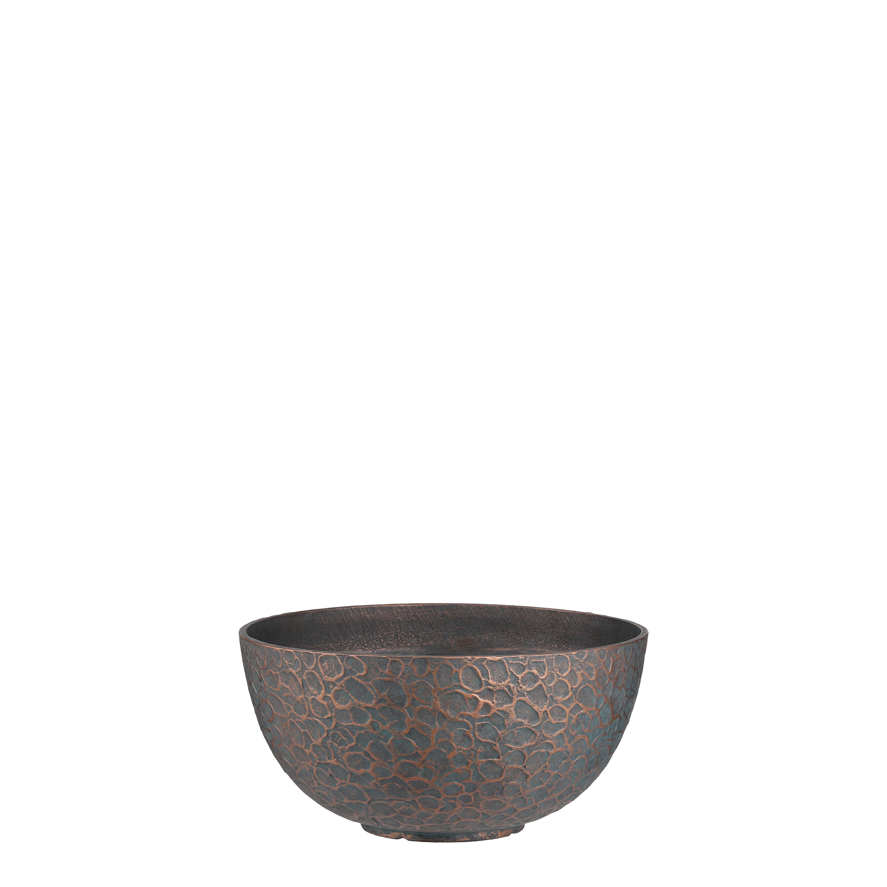 Bravo bowl round copper hammered 17x35cm