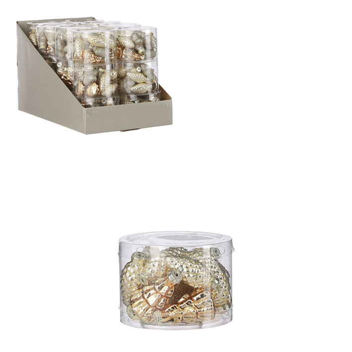 Ornament xmas champangne 14 piecest display 6,5x9cm