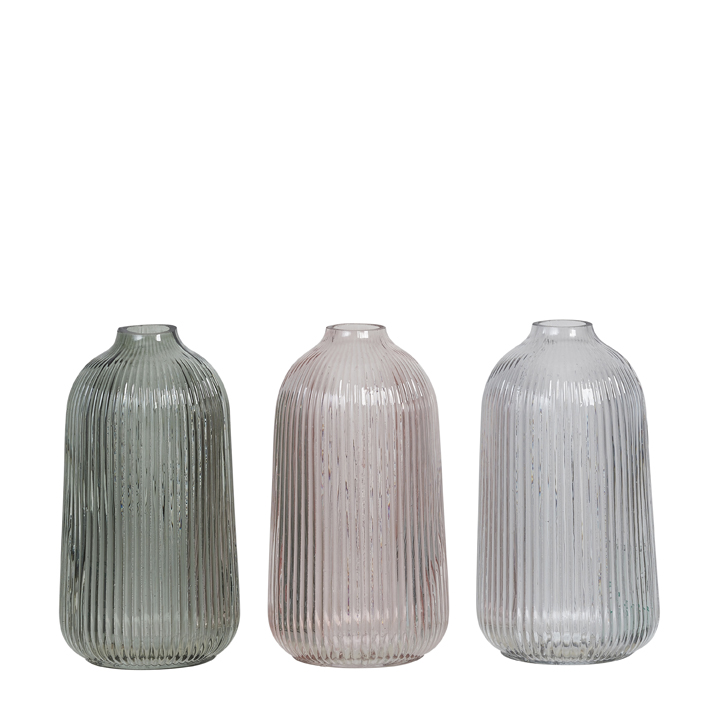 Drew single flower vase3 assorted v16,5 x p 9 cm