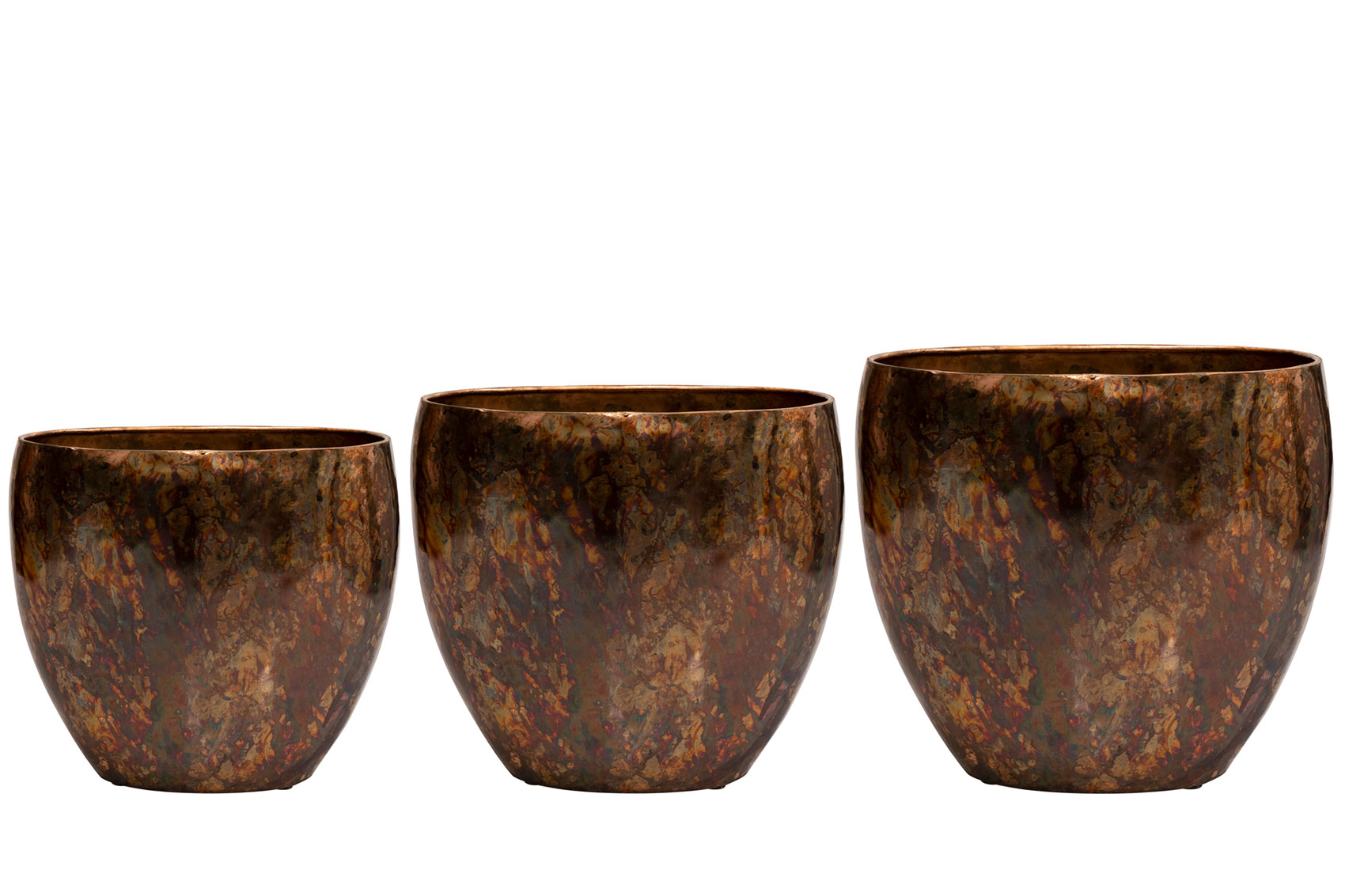 Obal / Planter 'Bent' hnědý (goldwash) P36x21, V31 cm