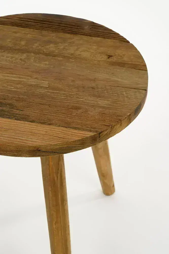 Odkládací stolek z recyklovaného dřeva hnědý - V28, P26 cm