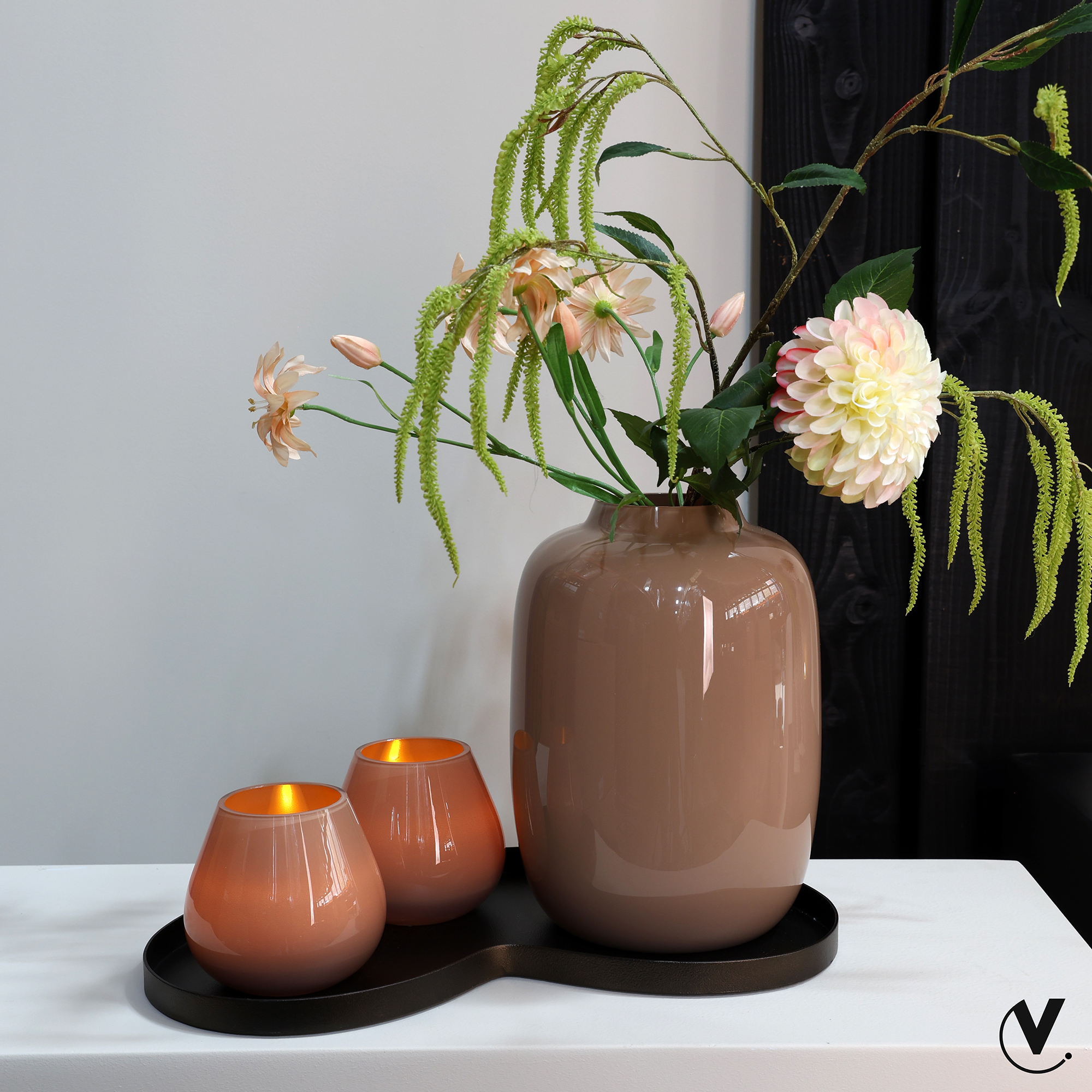 Svícen 'Tasman' XS P12.5 V11.5 cm hnědá (sand)