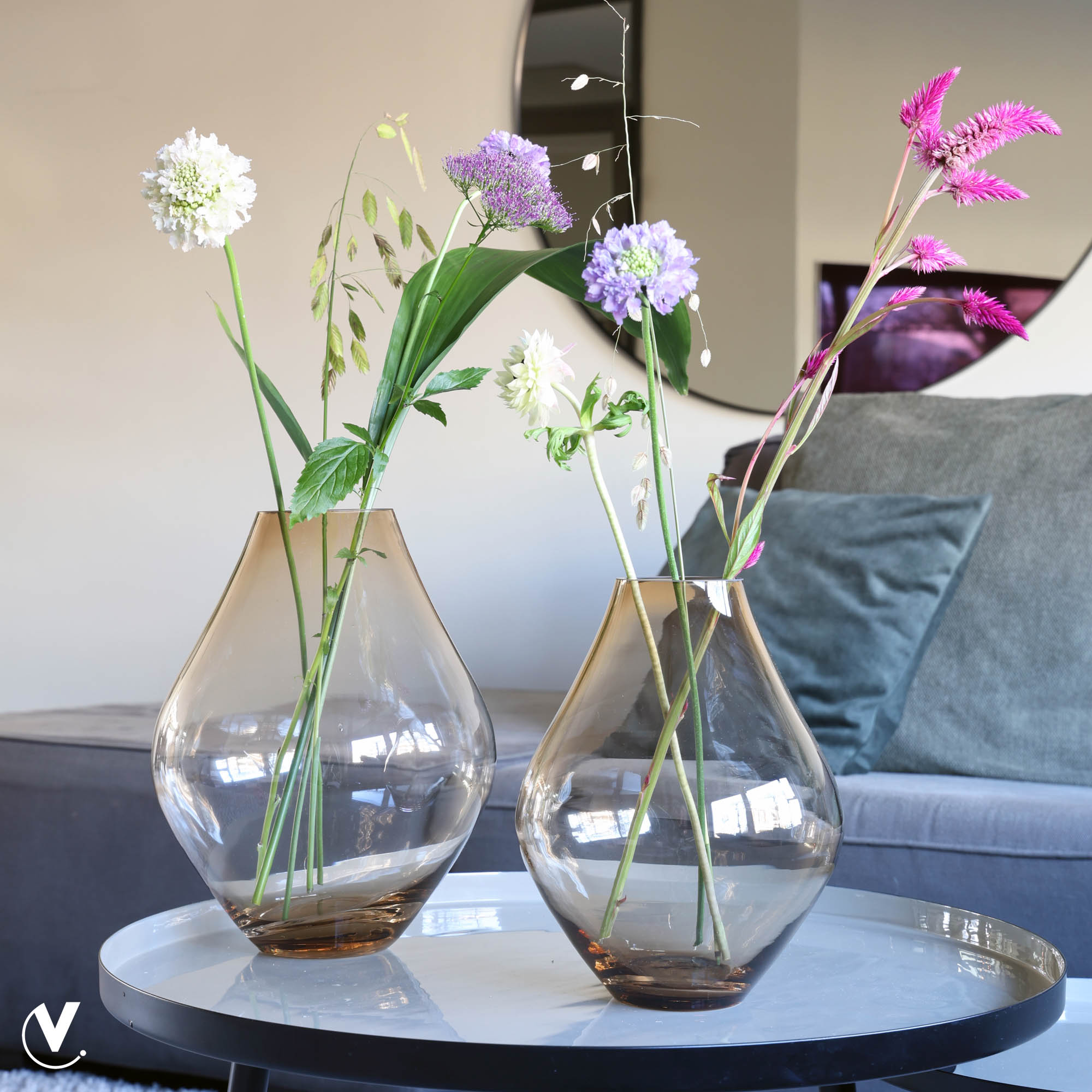 Váza 'Lesse' malá P19 V24 cm hnědá (taupe)