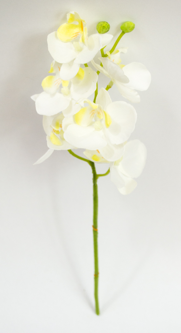 Umělá květina - Orchidej mini bílá 33 cm