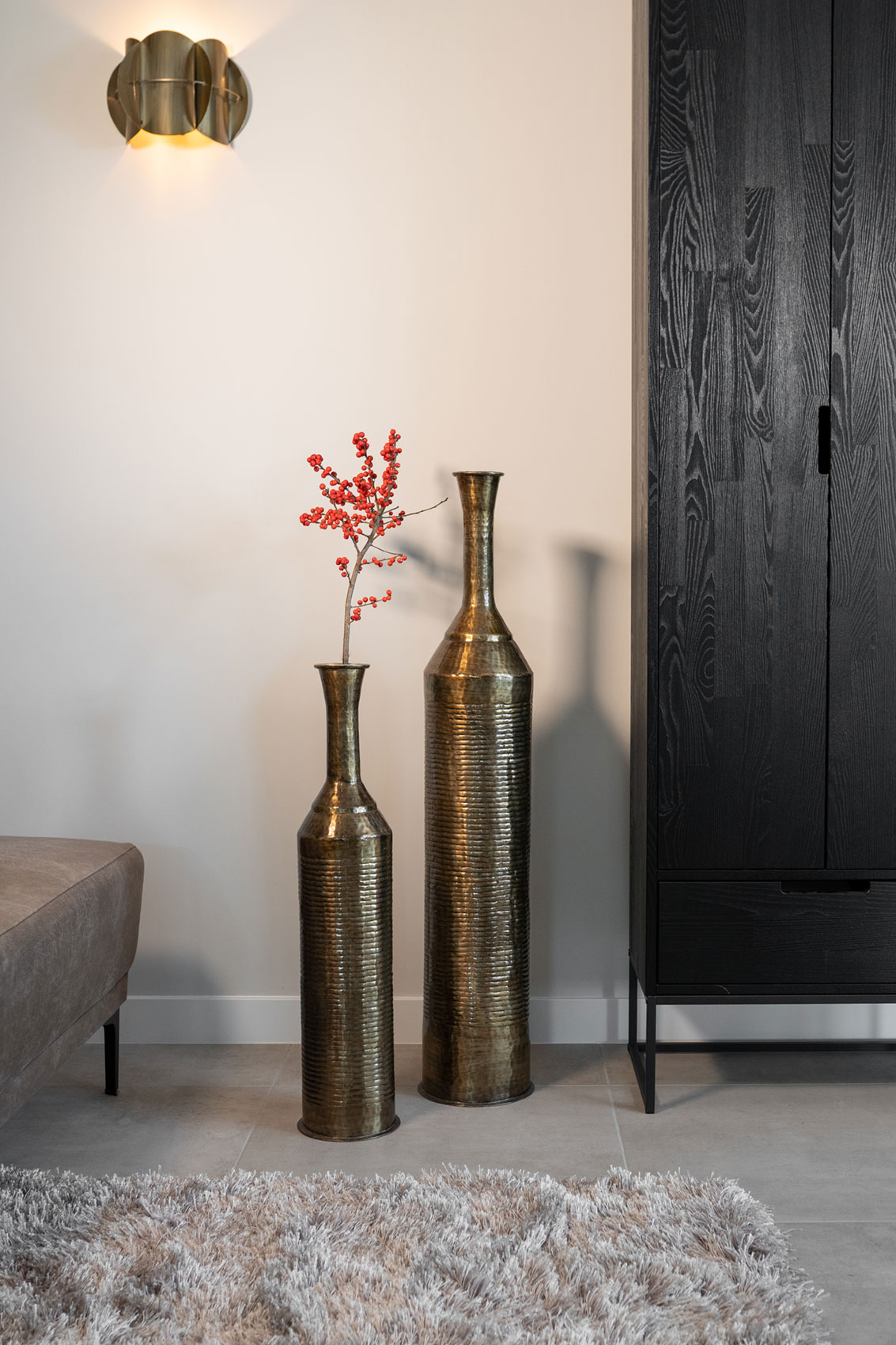 Láhev 'Fabio' zlatý (brass antique) P18, V76 cm