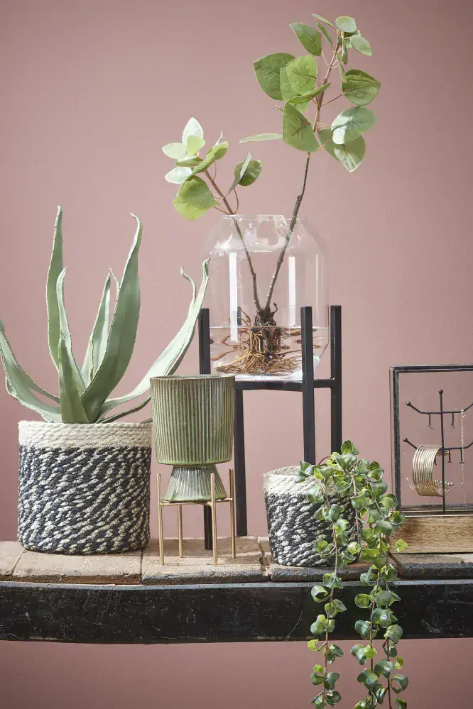 Držák na rostliny (na květináč) 'Scott  zlatý D12,5, P 11,5cm