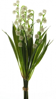 Konvalinka - Convallaria svazek x5 krémová 28 cm